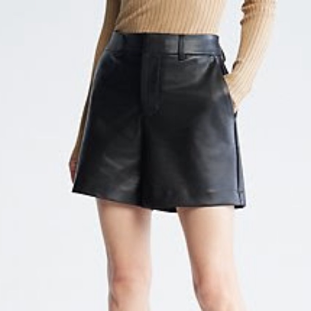 NWT Calvin Klein Faux Leather Shorts - Size 0